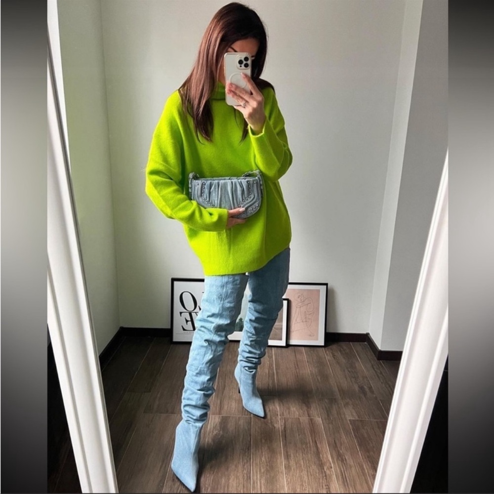 Zara neon green oversized sweater